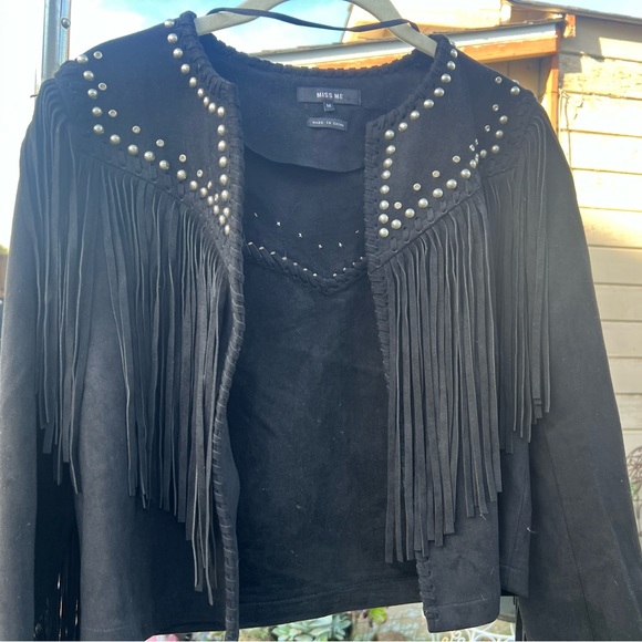 Miss Me Suede Fringe Jacket Stage Coach ready! - Picture 3 of 6